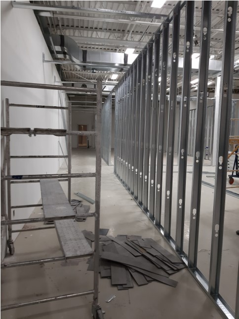 Commercial metal framing project in Toronto by J&R Drywall